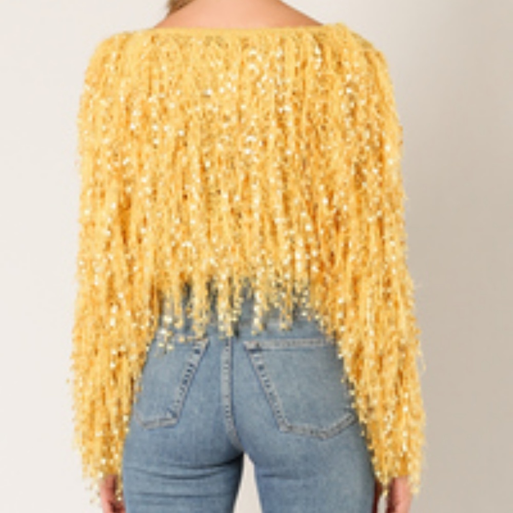 FRINGE SHAGGY SWEATER TOP - Picture 3 of 4